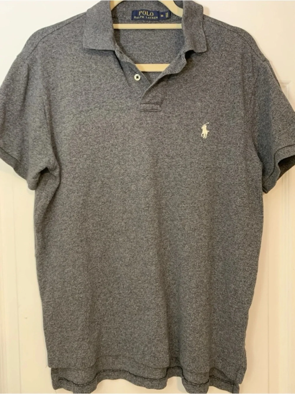 Polo Ralph Lauren Custom Slim Fit Polo Shirt Heather Grey Men’s Medium